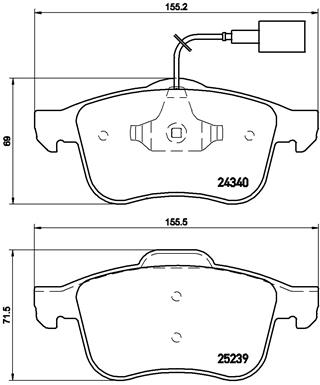 BREMBO Bremsensatz, Scheibenbremse sg00000esc Hinterachse Gelocht 264mm 10mm für ALFA ROMEO FIAT (GAC) DODGE CHRYSLER