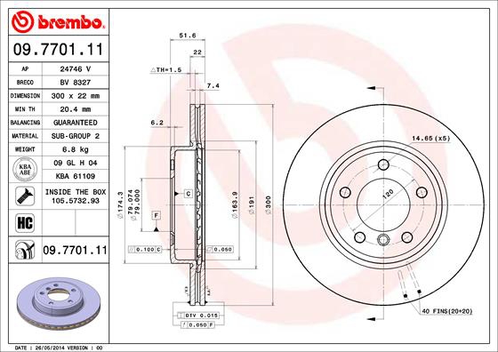 BREMBO Bremsensatz, Scheibenbremse sg00000eyt Hinterachse Voll 272mm 10mm für BMW