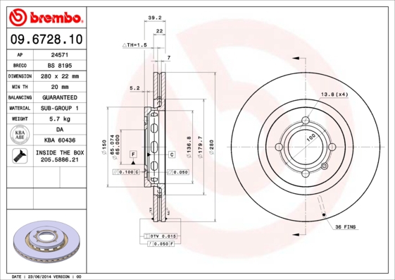 BREMBO Bremsensatz, Scheibenbremse sg00000ezi Hinterachse Voll 230mm 9mm für CITROËN PEUGEOT FORD MG (SAIC) ROEWE (SAIC) LANCIA ZHONGHUA (BRILLIANCE)