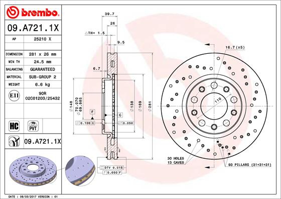 BREMBO Bremsensatz, Scheibenbremse sg00000f1r Hinterachse Gelocht 278mm 12mm für ALFA ROMEO FIAT JEEP JEEP (GAC FCA) CHRYSLER