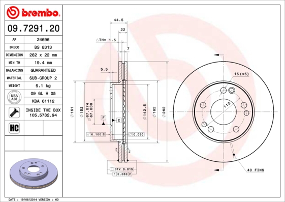 BREMBO Bremsensatz, Scheibenbremse sg00000f2v Hinterachse Voll 258mm 9mm für MERCEDES-BENZ