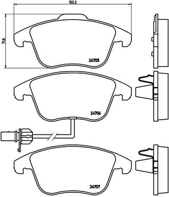 BREMBO Bremsensatz, Scheibenbremse sg00000f6c Hinterachse Gelocht/innenbel. 314mm 12mm für AUDI (FAW) AUDI SEAT SKODA VW VW (FAW)
