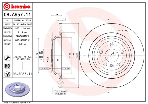 BREMBO Bremsensatz, Scheibenbremse sg00000f6g Vorderachse Innenbelüftet 330mm 14mm für MERCEDES-BENZ RENAULT BRABUS