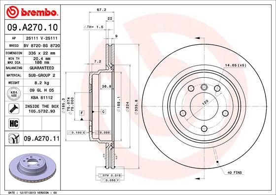 BREMBO Bremsensatz, Scheibenbremse sizw2np400 Hinterachse Innenbelüftet 348mm 22mm für BMW