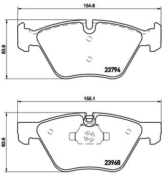 BREMBO Bremsensatz, Scheibenbremse sizw2nrjk7 Hinterachse Gelocht/innenbel. 336mm 24mm für BMW