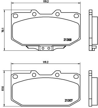 BREMBO Bremsensatz, Scheibenbremse sk8k0f7ag1 Vorderachse Gelocht/innenbel. 293mm 24mm für TOYOTA SUBARU NISSAN