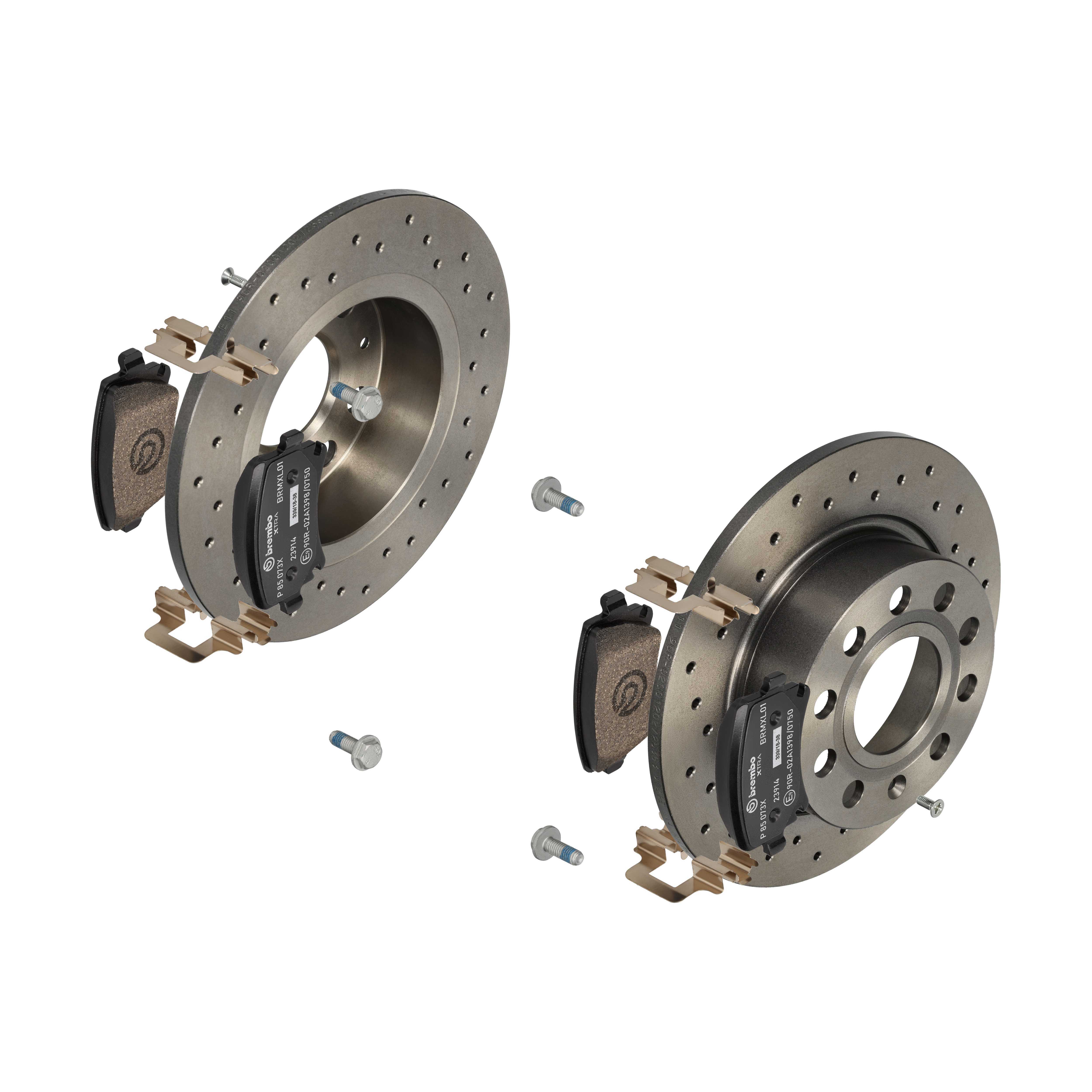 BREMBO Bremsensatz, Scheibenbremse sk8k0f92d7 Hinterachse Gelocht 253mm 10mm für AUDI VW SKODA AUDI (FAW) SEAT VW (FAW) SKODA (SVW)