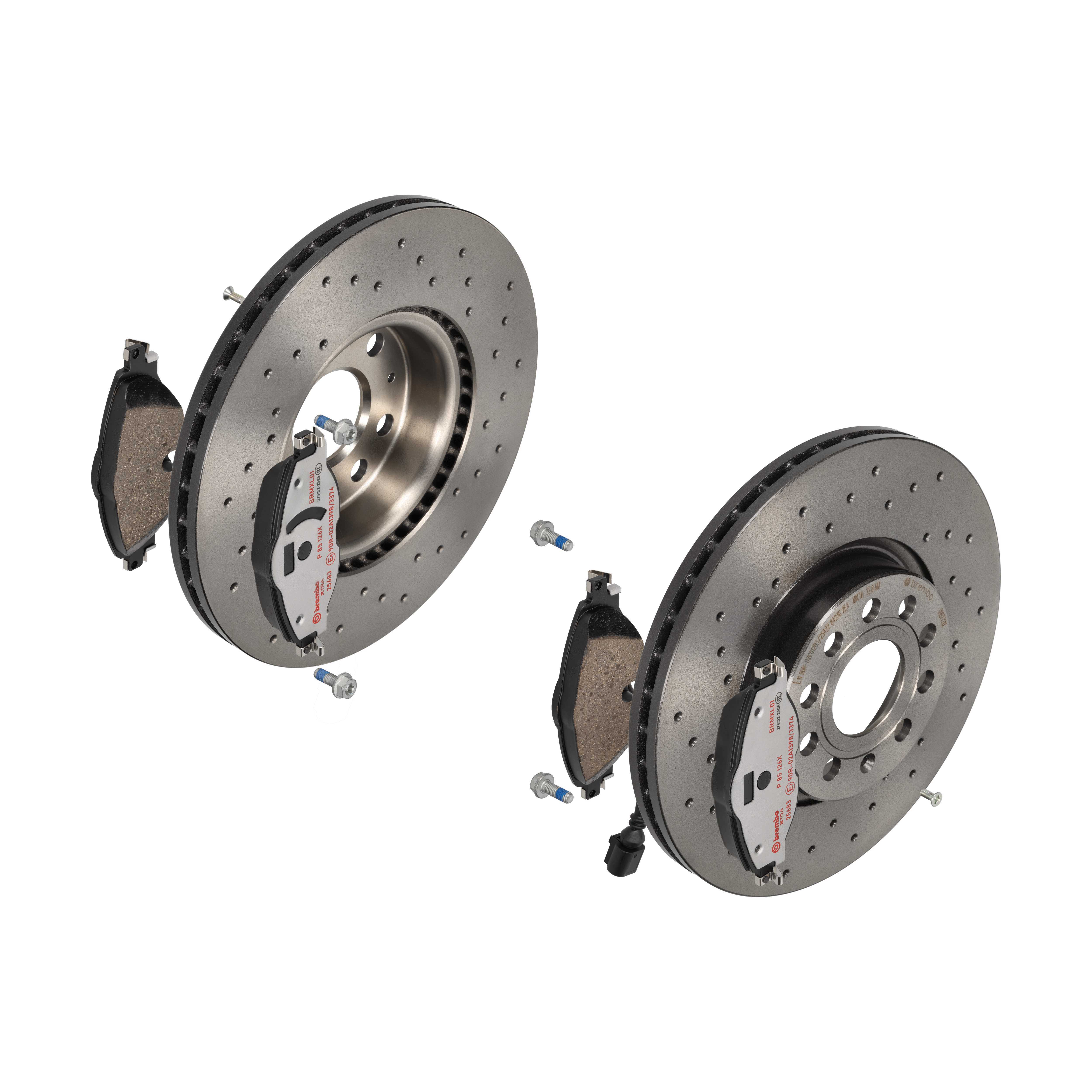 BREMBO Bremsensatz, Scheibenbremse sk8k0f7eo1 Vorderachse Gelocht/innenbel. 312mm 25mm für VW SKODA AUDI SEAT VW (FAW) SKODA (SVW)