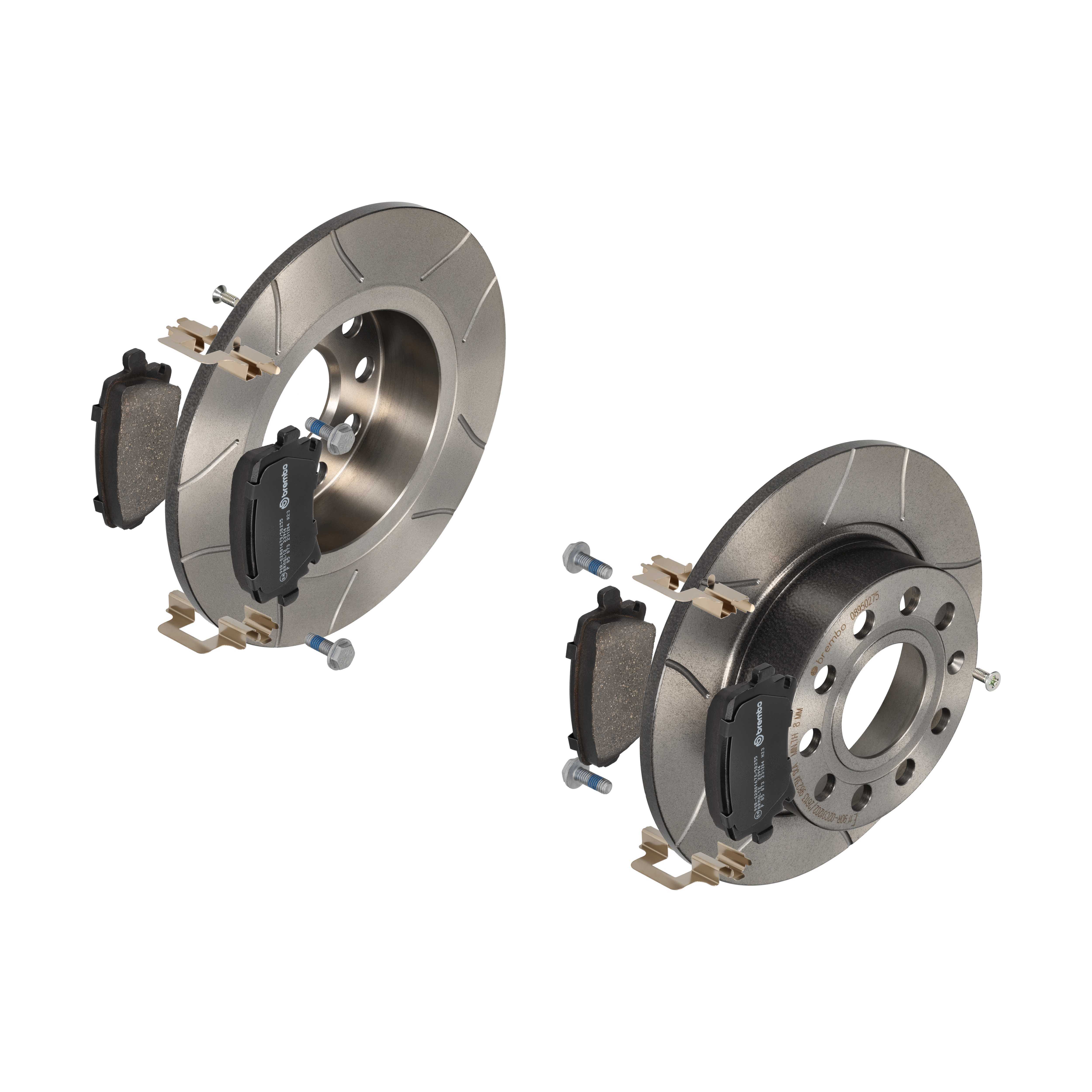 BREMBO Bremsensatz, Scheibenbremse sk8k0f80a1 Hinterachse Geschlitzt 253mm 10mm für VW SKODA SEAT VW (FAW) AUDI SKODA (SVW) AUDI (FAW)