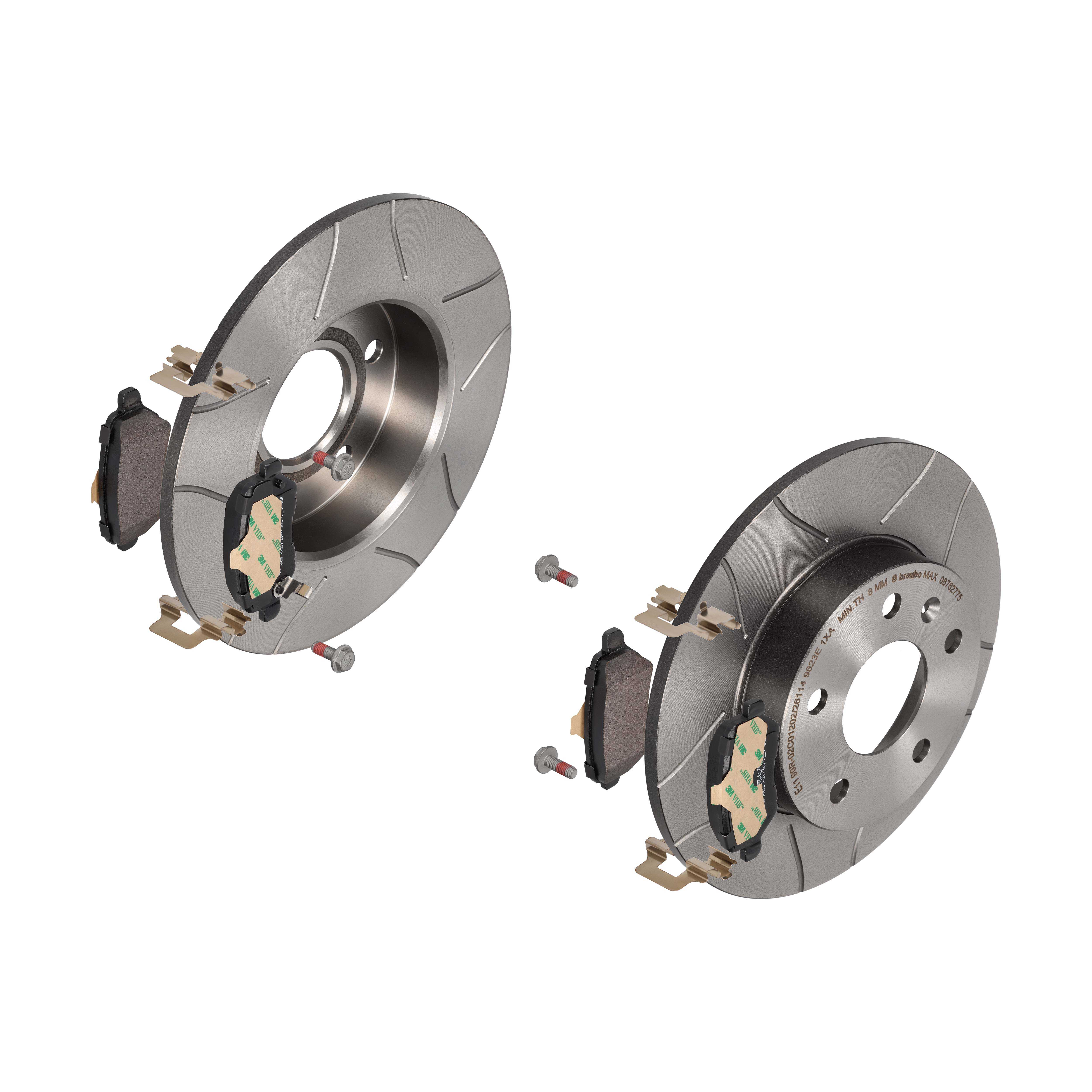 BREMBO Bremsensatz, Scheibenbremse sk8k0f9389 Hinterachse Geschlitzt 264mm 10mm für OPEL VAUXHALL GENERAL MOTORS SATURN KIA
