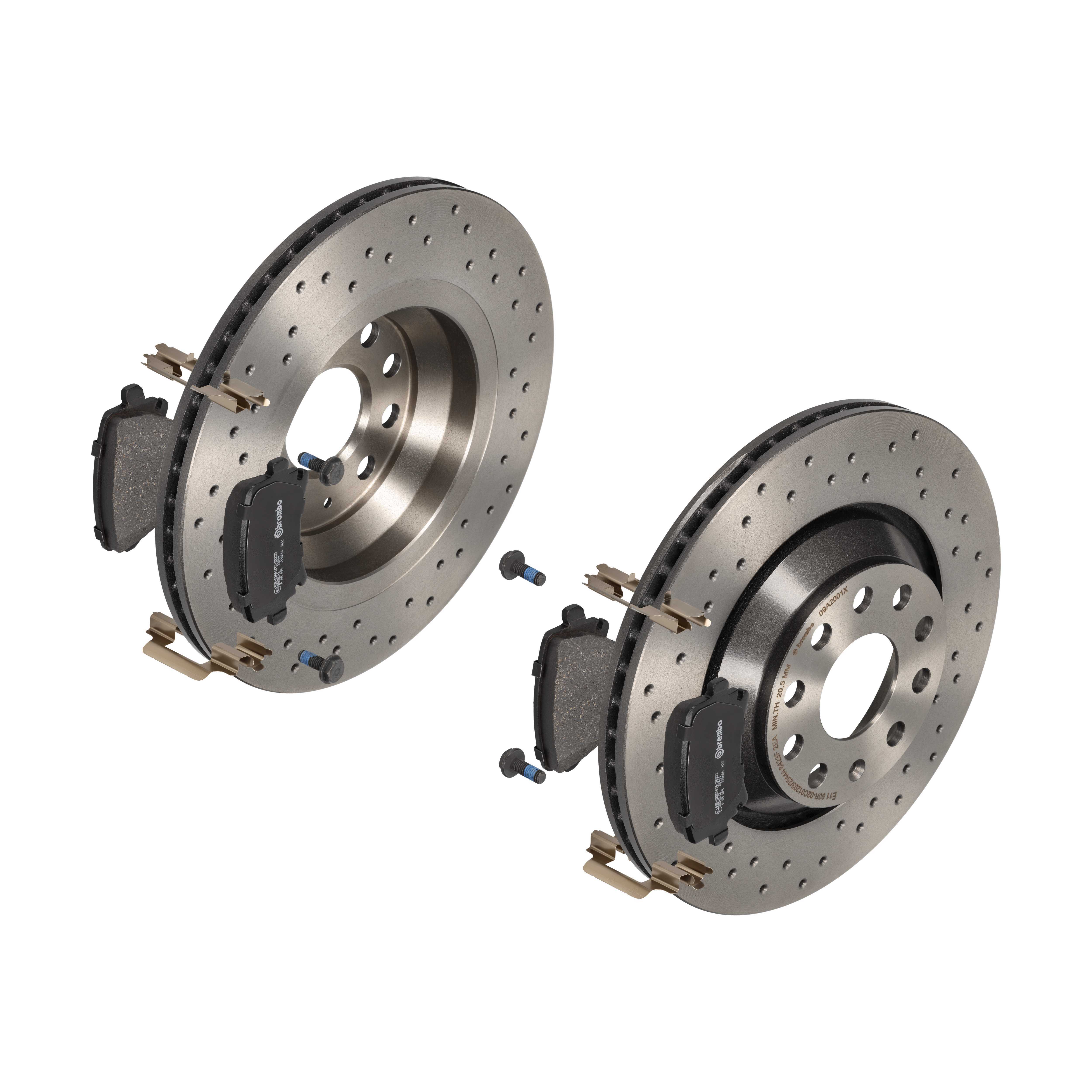 BREMBO Bremsensatz, Scheibenbremse sk8k0fa0m1 Hinterachse Gelocht/innenbel. 310mm 22mm für VW SKODA SEAT VW (FAW)