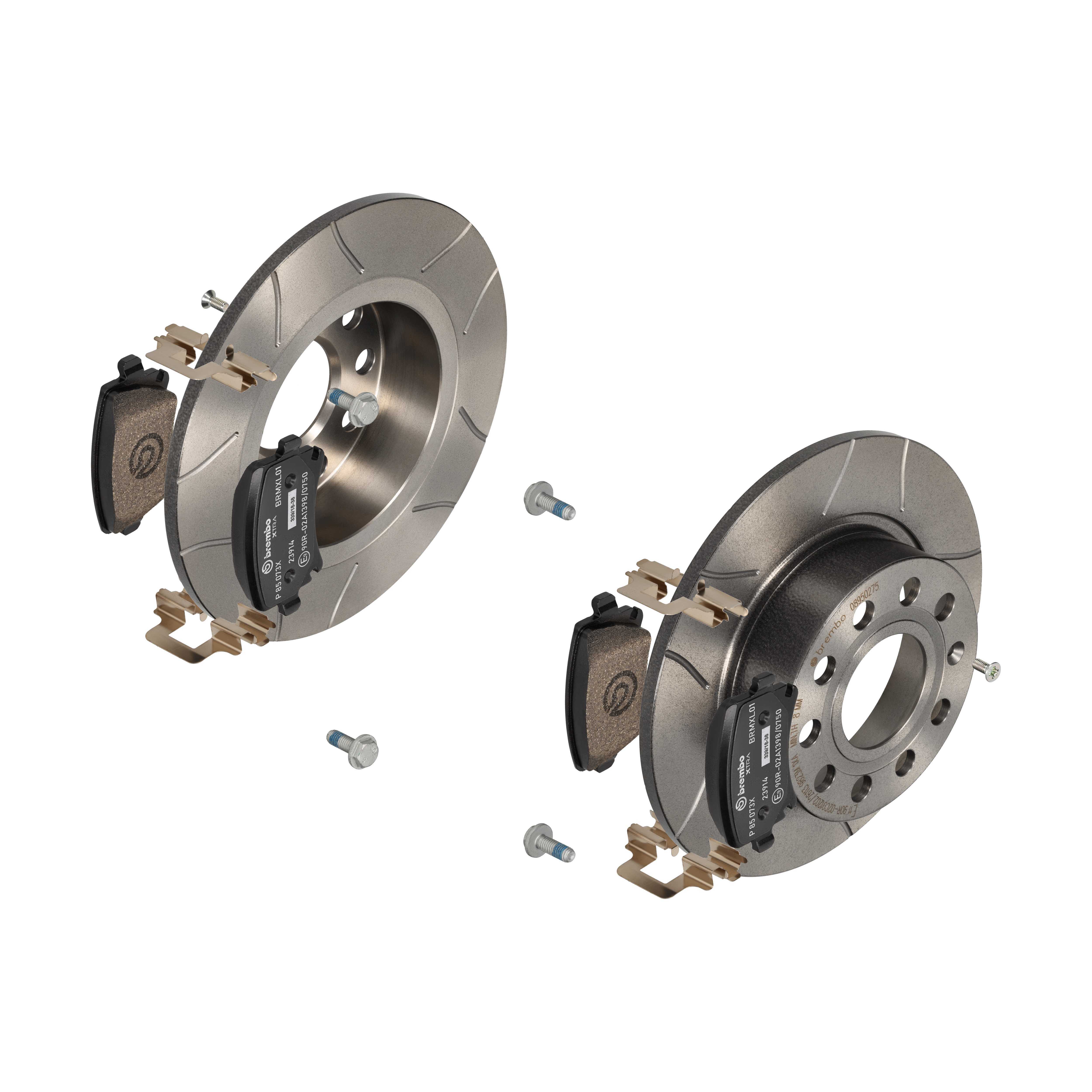 BREMBO Bremsensatz, Scheibenbremse sk8k0f9yh1 Hinterachse Geschlitzt 253mm 10mm für SEAT AUDI SKODA AUDI (FAW) VW VW (FAW) SKODA (SVW)