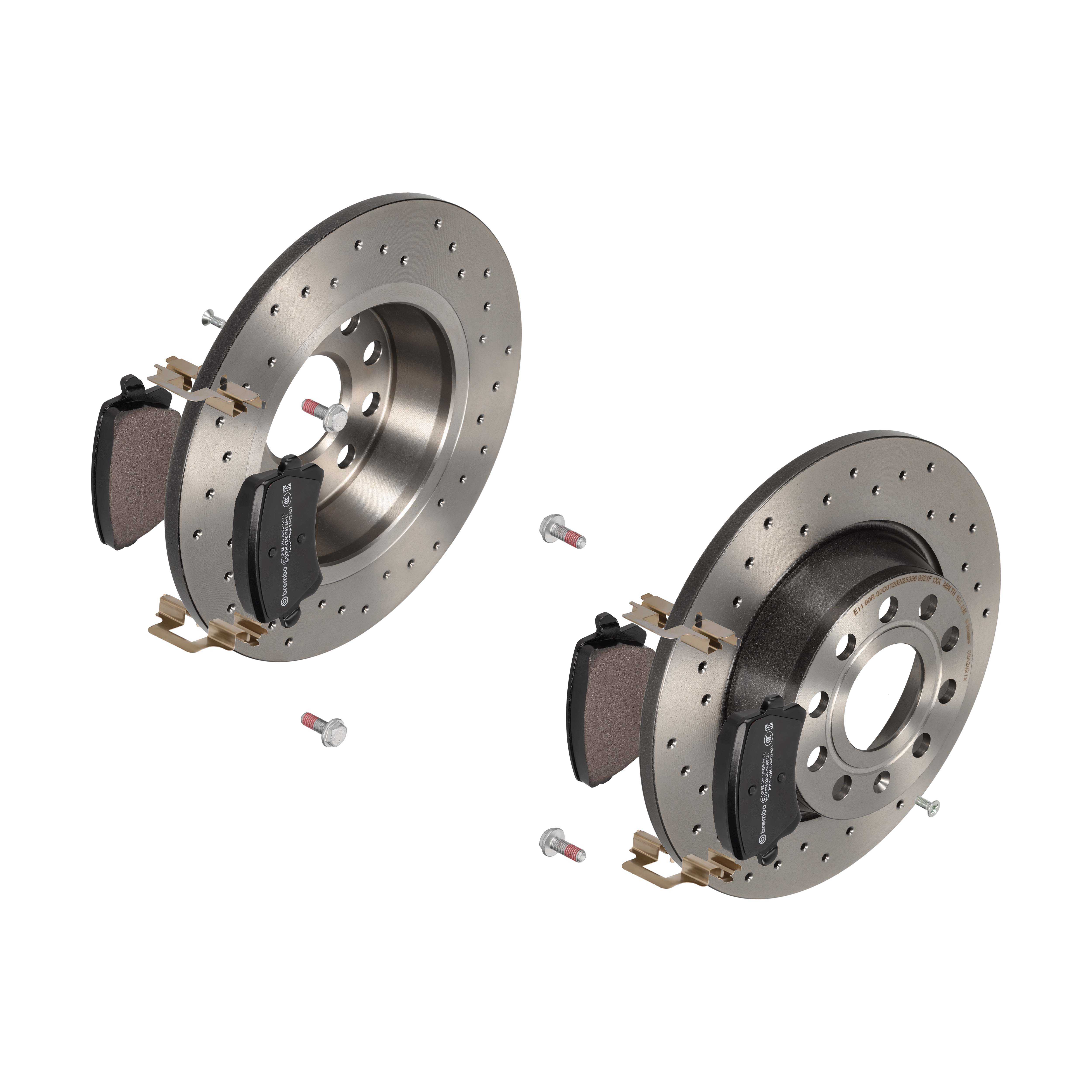 BREMBO Bremsensatz, Scheibenbremse sk8k0f7yl7 Hinterachse Gelocht 282mm 12mm für QOROS SKODA (SVW) AUDI VW (FAW) SEAT VW (SVW) VW GAC SKODA AUDI (FAW)