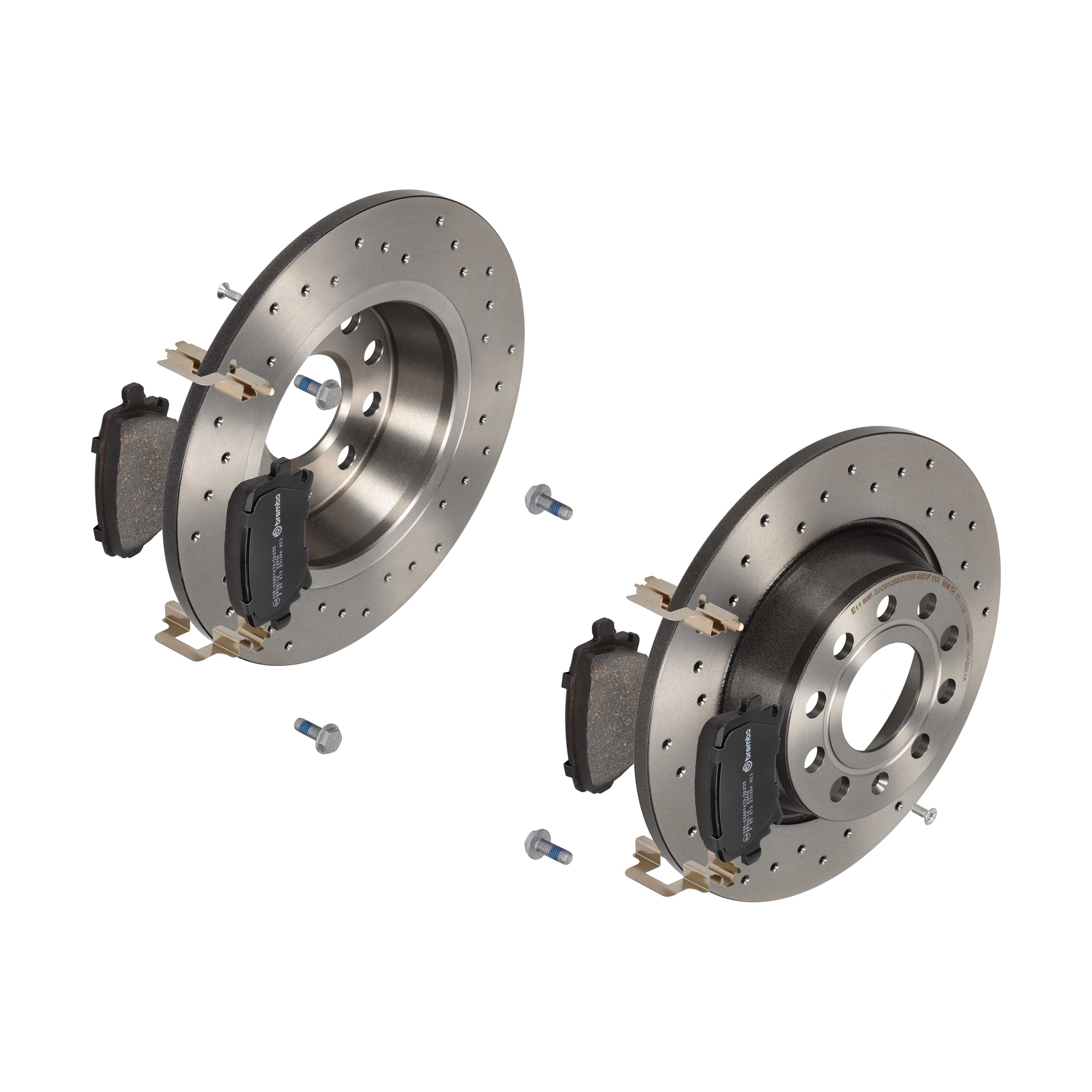 BREMBO Bremsensatz, Scheibenbremse sk8k0f8fv9 Hinterachse Gelocht 282mm 12mm für VW SEAT VW (FAW) SKODA AUDI AUDI (FAW)