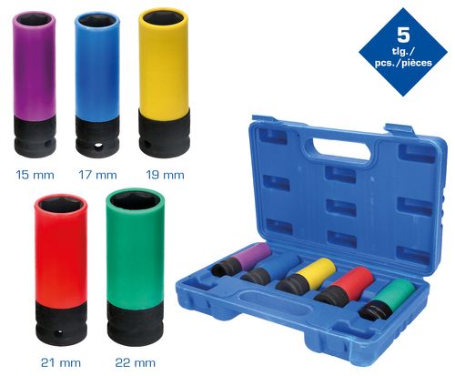 Produktbild für 1/2' Alu-Felgen-Kraft-Stecknuss-Satz, 5-tlg