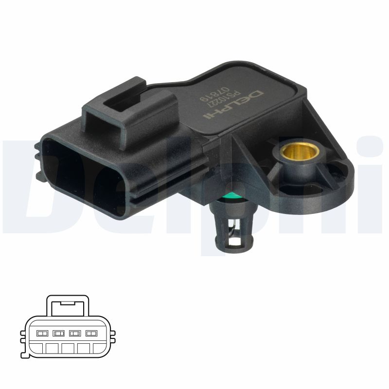 DELPHI Sensor, Ladedruck ps10227 für MAZDA