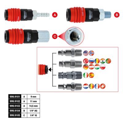 KS TOOLS Verbindungs-/Verteilerstück, Drucklufttechnik 9999102