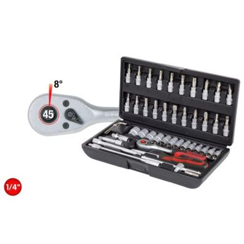 Produktbild für 1/4' Steckschlüssel-Satz, 48-tlg