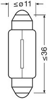 Produktbild für Original C5W 12V 5W 36mm Doppelblister