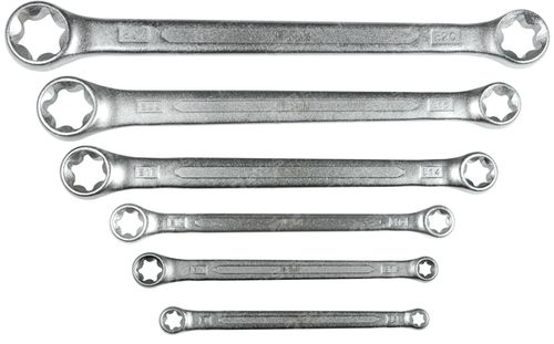 Produktbild für Doppelringschlüsselsatz, E-Profil, E6-E24, 6-teilig
