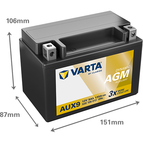Produktbild für Starterbatterie DYNAMIC AUX 12 V, 9 Ah, 130 A