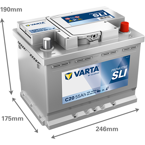 Produktbild für Starterbatterie PROMOTIVE SLI 12 V, 55 Ah, 420 A